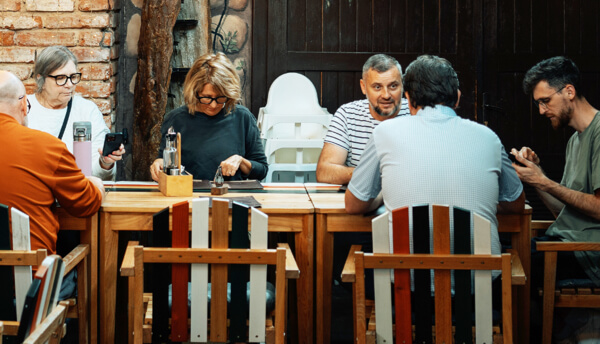 group meeting at a table